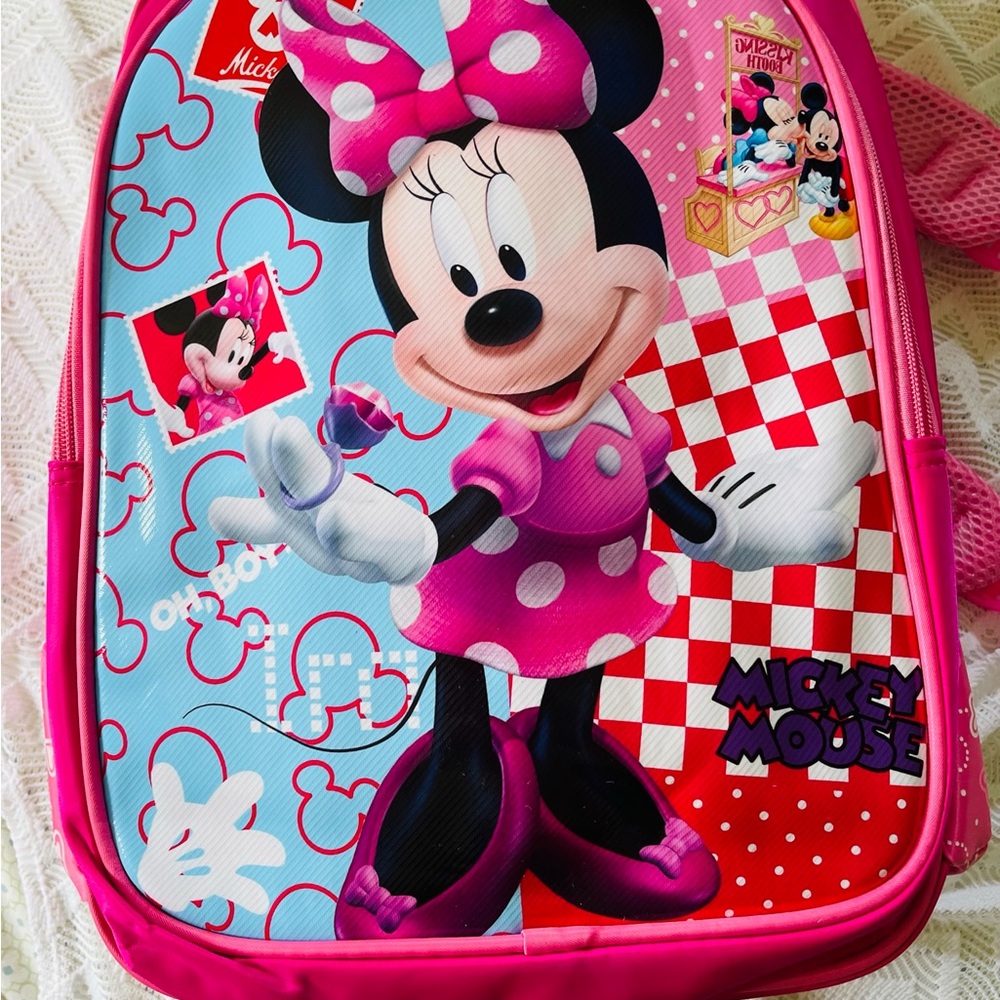 Disney Minnie Mouse Pink and Light Blue Kids Backpack